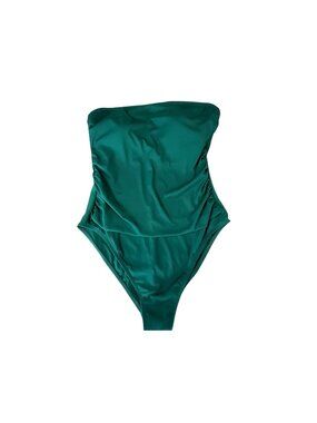 Shade & Shore Green Strapless One-Piece Swimsuit Size  L With Adjustable Straps